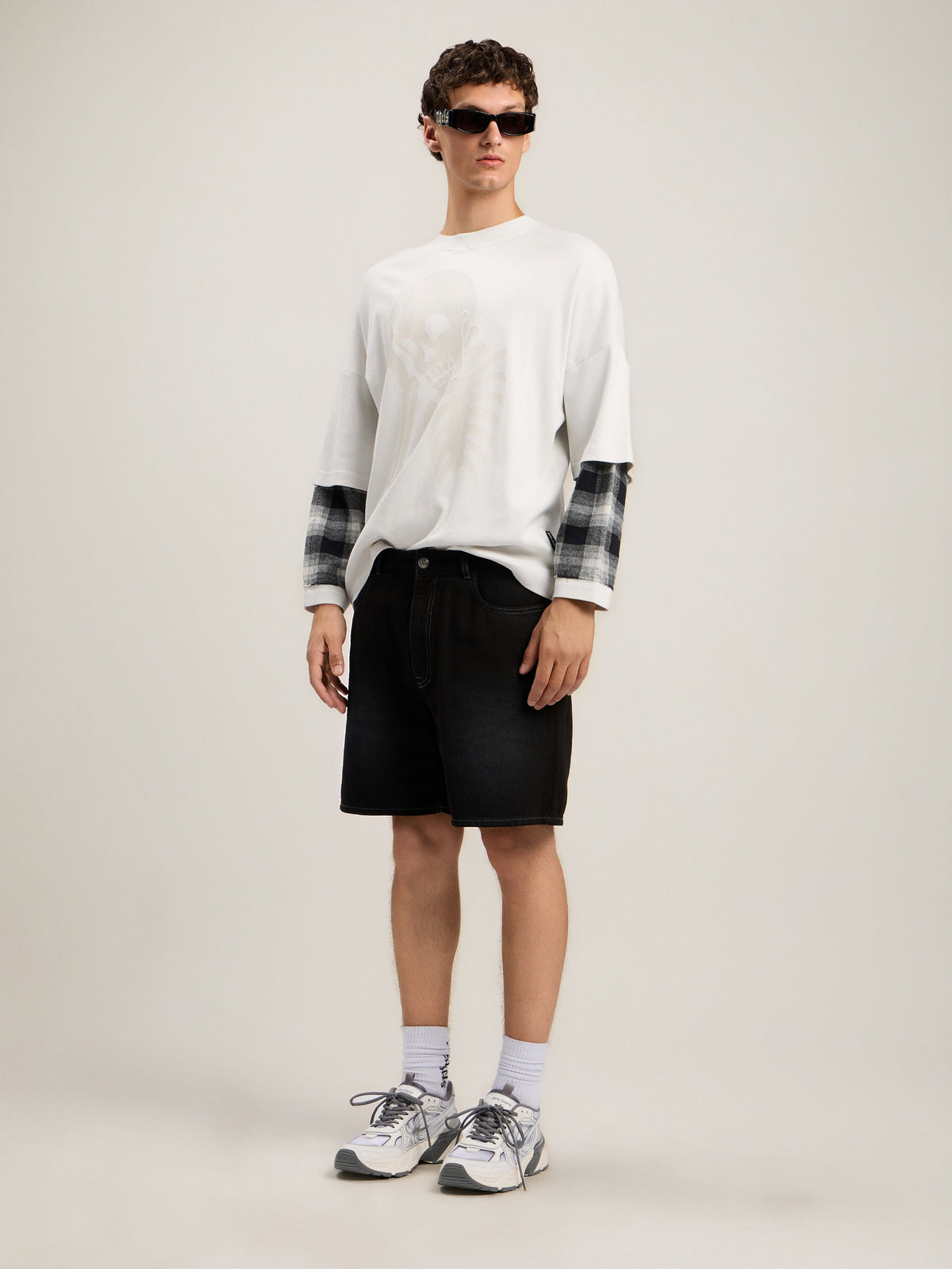 Skull Double Long-Sleeved Shirt