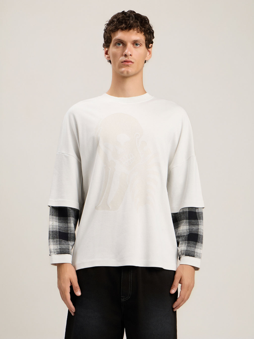 Skull Double Long-Sleeved Shirt