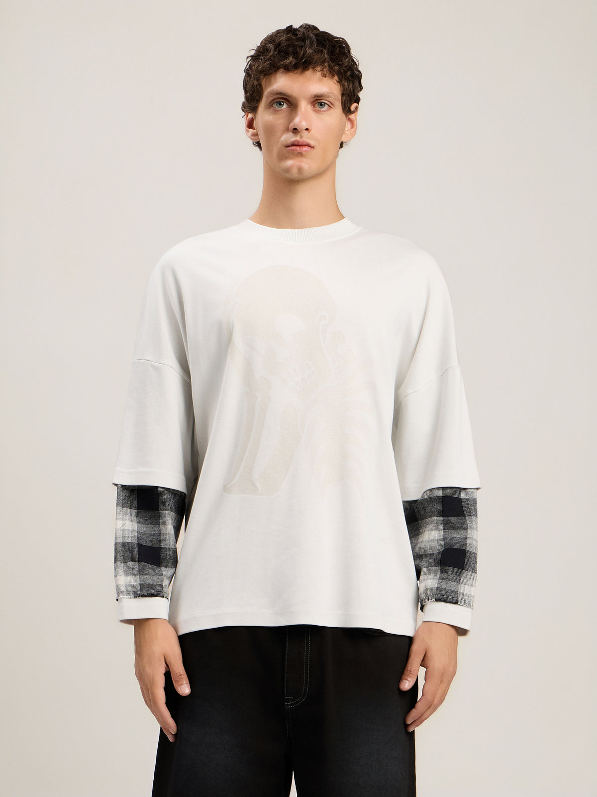 Skull Double Long-Sleeved Shirt