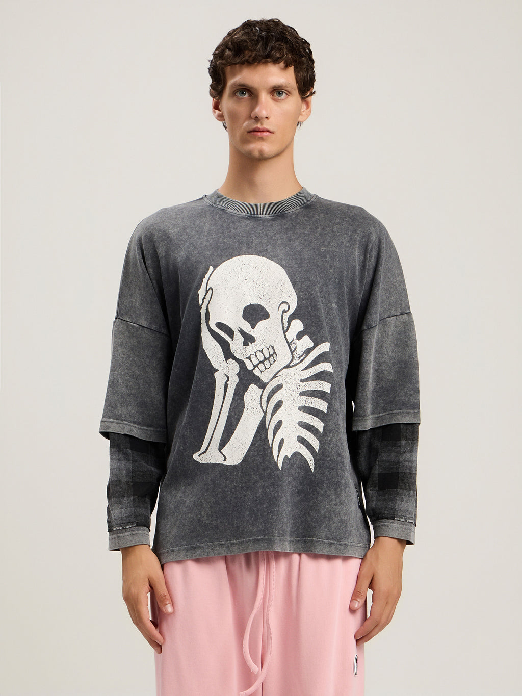 Skull Double Long-Sleeved Shirt