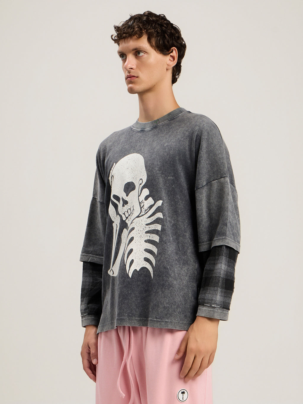 Skull Double Long-Sleeved Shirt