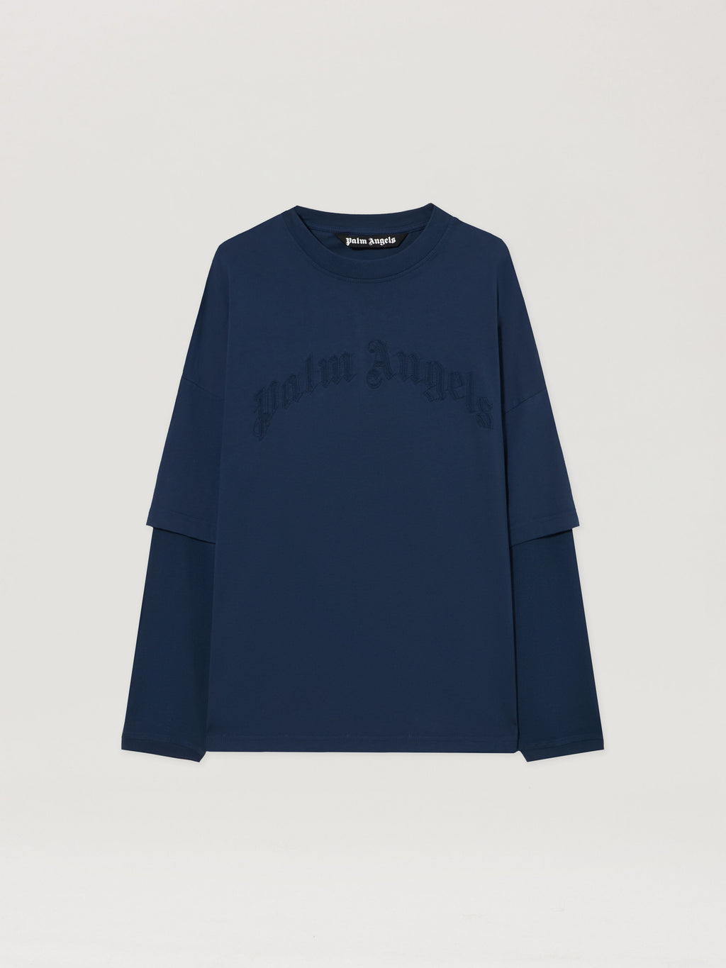 Curved Logo Double Long-Sleeved T-shirt