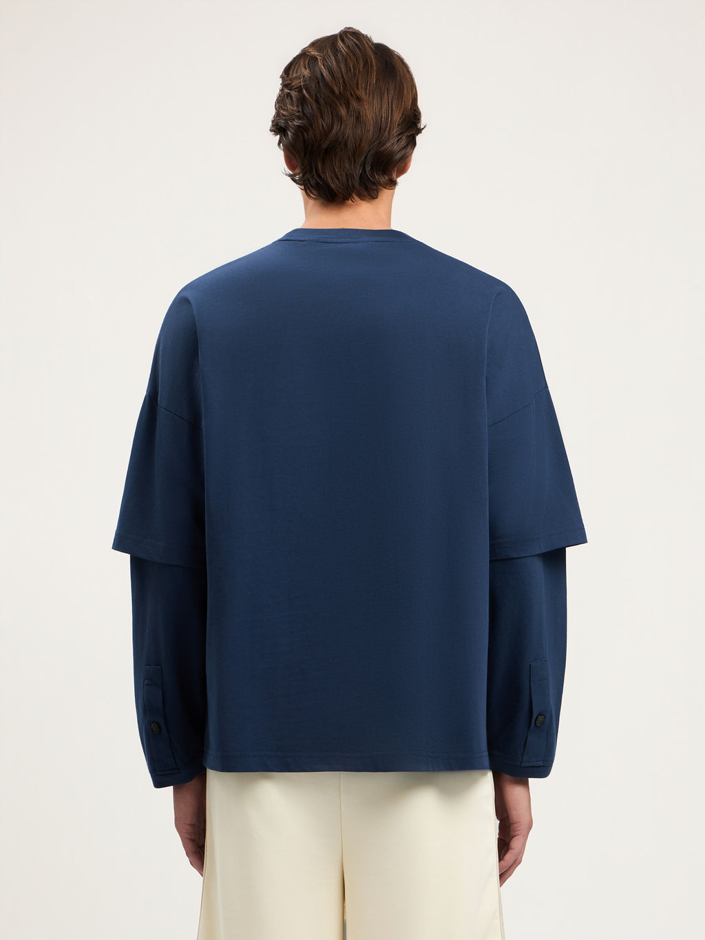 Curved Logo Double Long-Sleeved T-shirt