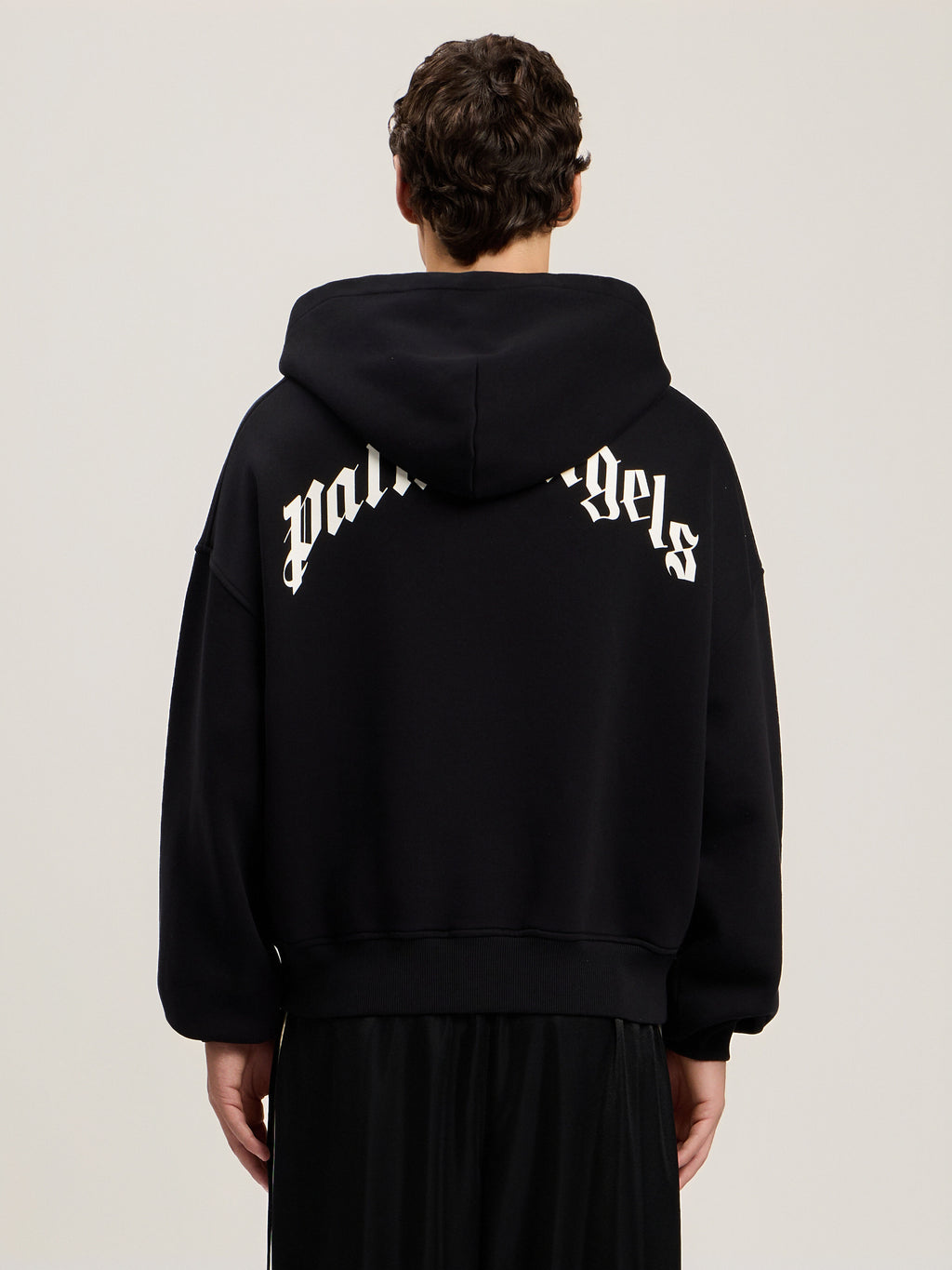 Back Curved Logo Zip Hoodie