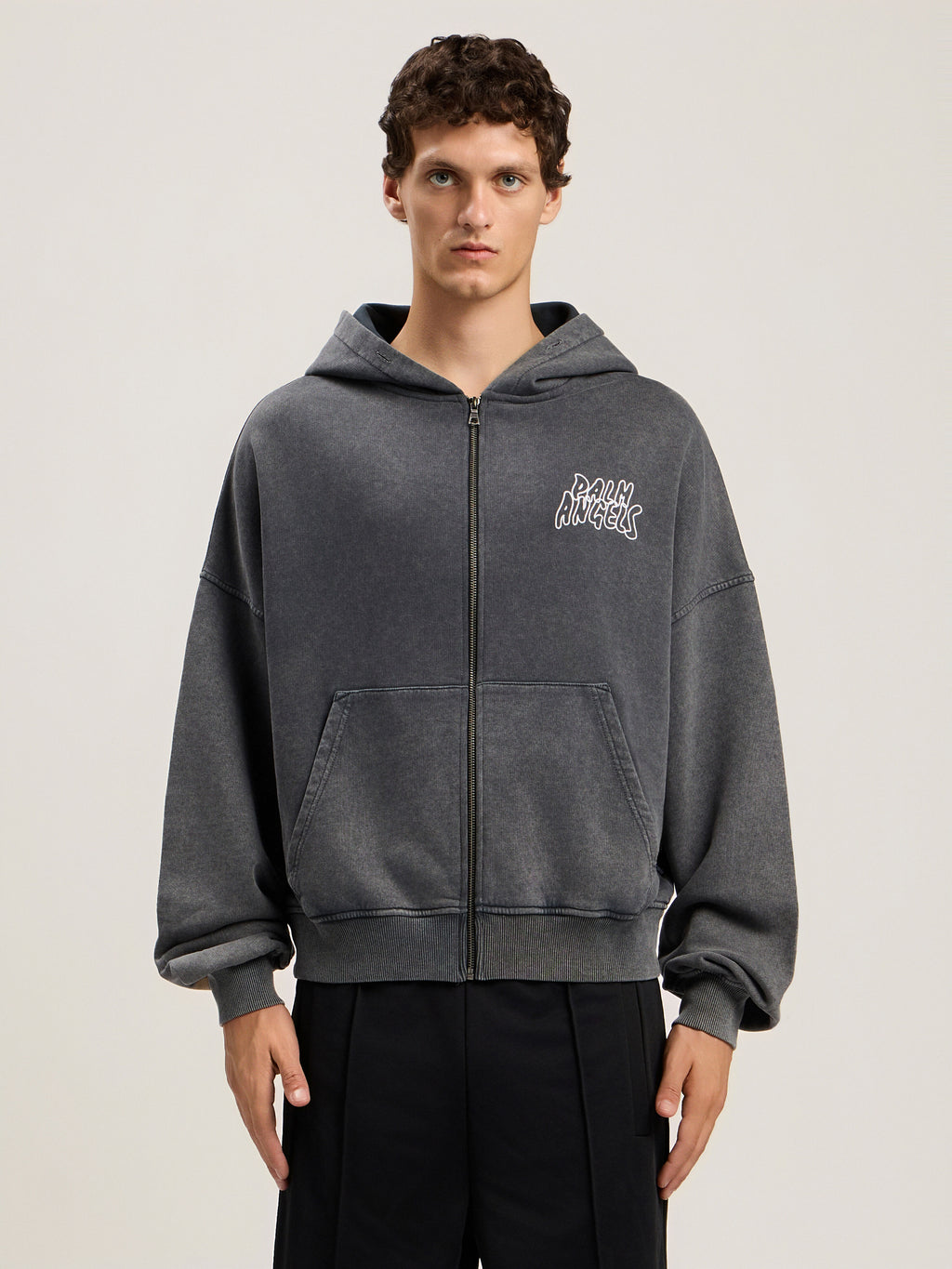 Palm Leaf Loose Zip Hoodie