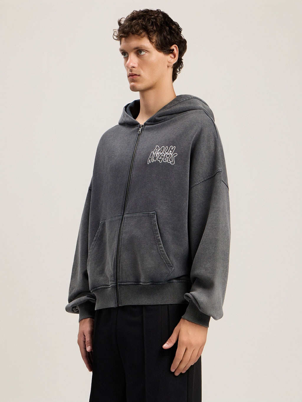 Palm Leaf Loose Zip Hoodie