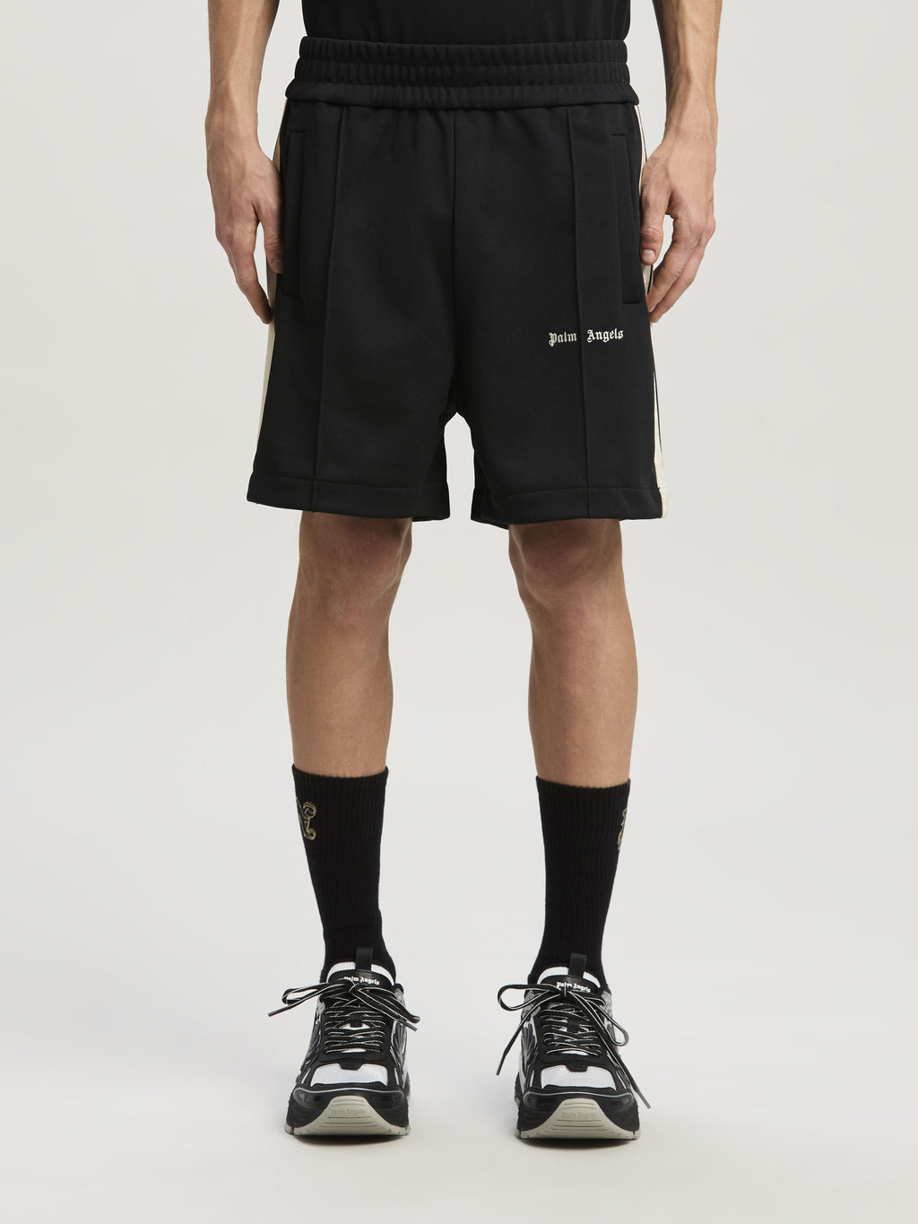 CLASSIC LOGO TRACK SHORTS BLACK OFF WHIT