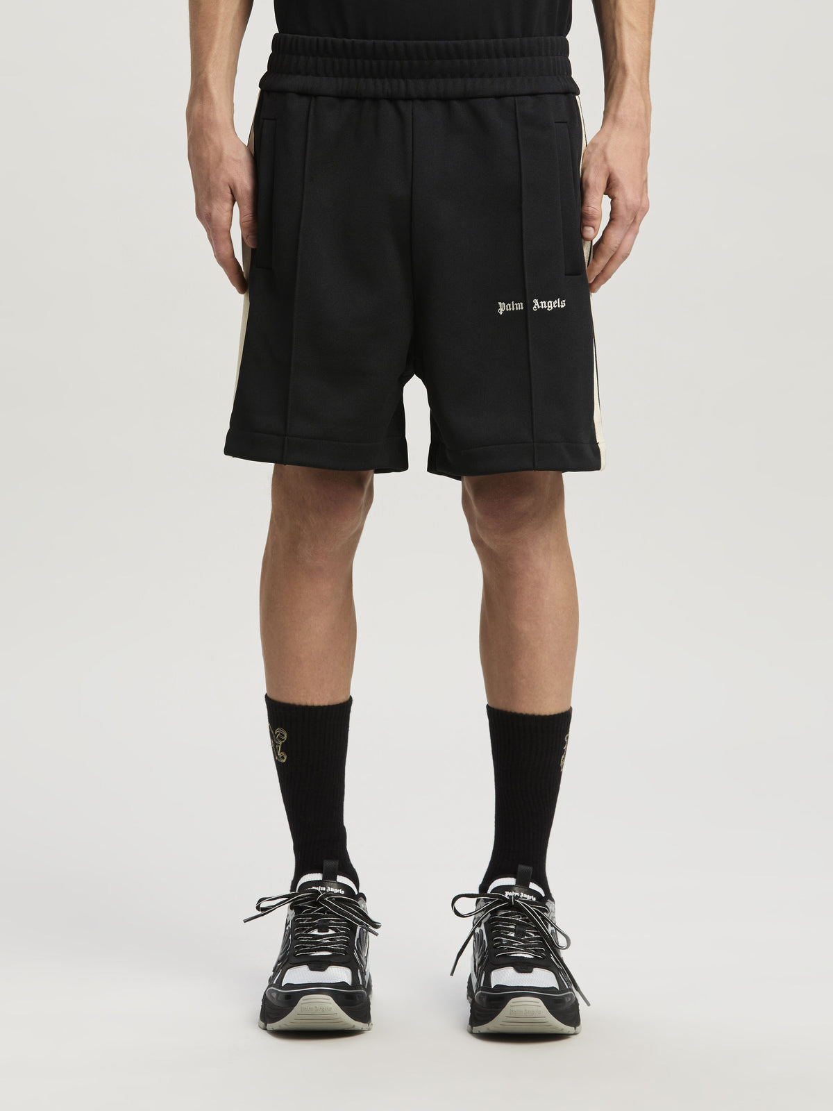 CLASSIC LOGO TRACK SHORTS BLACK OFF WHIT