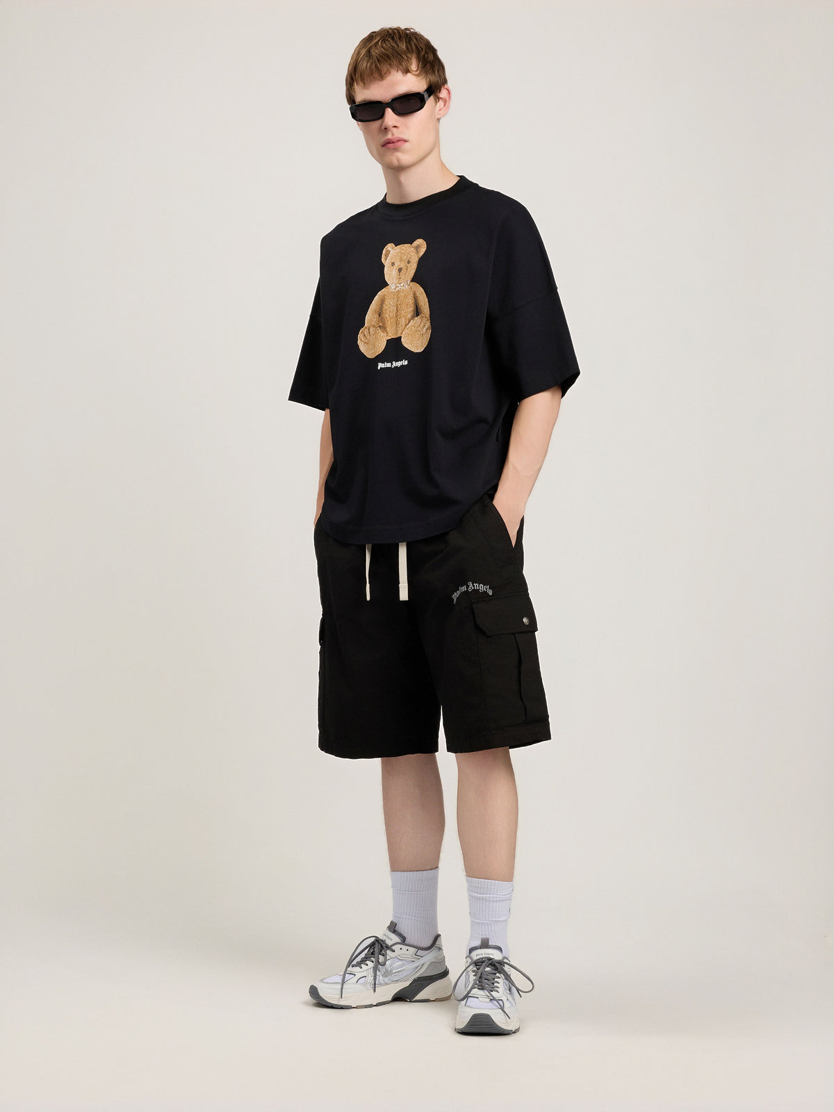 Curved Logo Loose Cargo Shorts