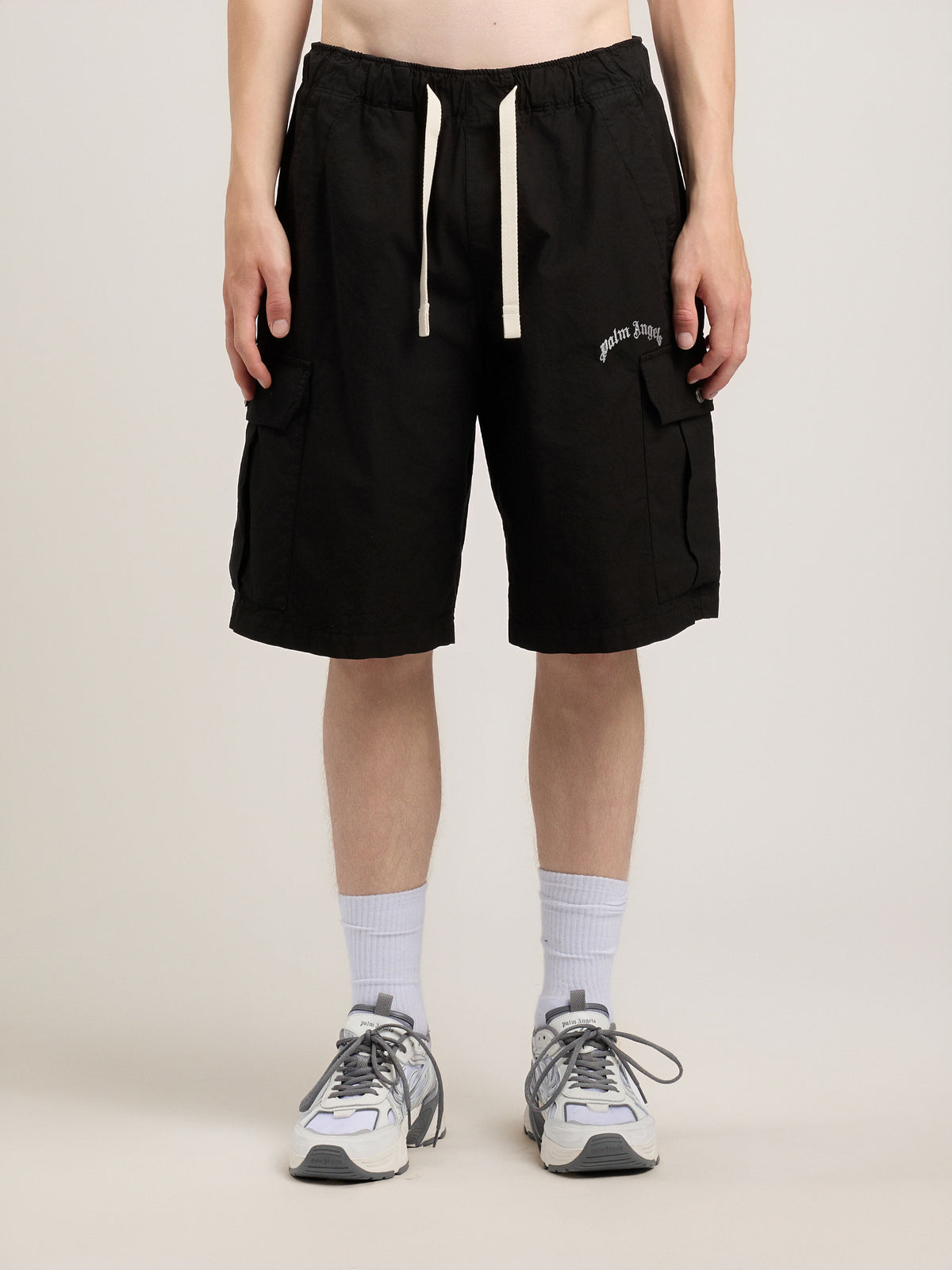 Curved Logo Loose Cargo Shorts